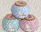 Bakers Twine Bright Sampler, 60 Yards on Vintage Spools, 4 ply, Red, Light Blue, Spring Green