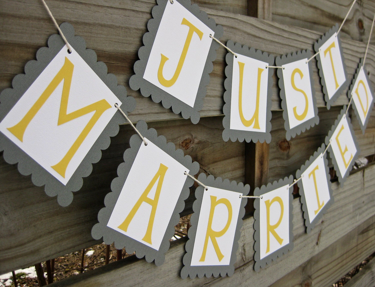 Just Married Wedding Banner in Custom Colors