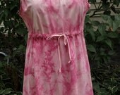 SALE Sleeveless Dress - Gathered Empire Waist - Upcycled Tie Die Cotton - Size Large/Extra Large