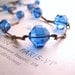 Sapphire flapper necklace with vintage deco glass beads