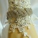 Sarah ..  Vintage inspired Lace and Crystal bridal cuff bracelet
