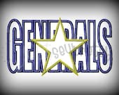Generals Sillouette Embroidery Applique Design