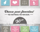 Set of 4 Posters for 50 - Children's Art Print Poster, Nursery Art, Children's Room, 11x14 Prints