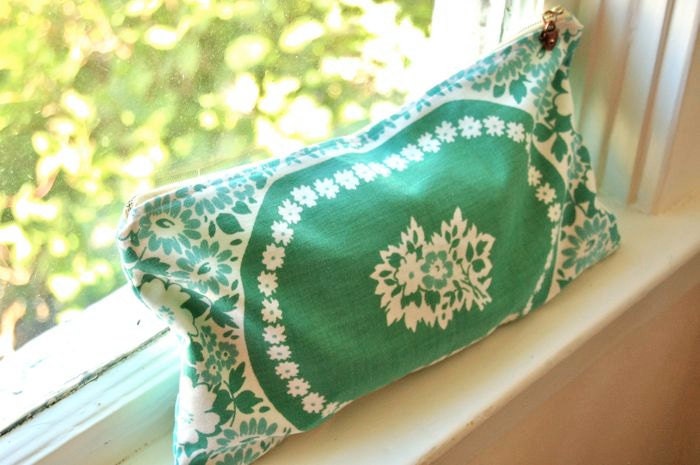 Lingerie Bag: One of A Kind Vintage Fabrics in Jadite Green