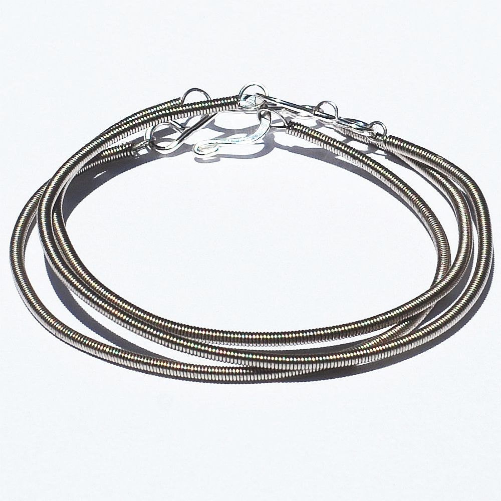 Guitar String Bracelets- 3 Upcycled Bass String Bracelets
