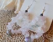 SOLSTICE Earrings, rose quartz, labradorite earrings, artisan earrings