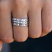Custom Stamped Sterling Silver Ring Thin Band - Set of 3