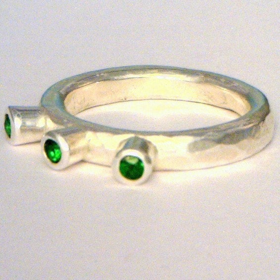 Chrome Diopside Unisex Gents Ladies Handmade Sterling 925 Silver Ring size 8.25