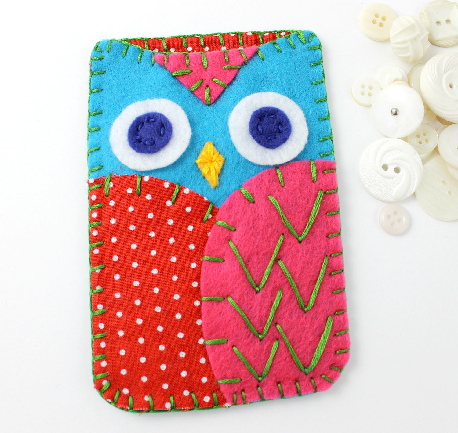 Felt Owl Iphone Case Cozy Samsung Galaxy MADE TO ORDER
