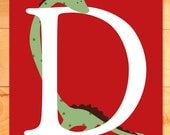 Childrens Wall Art, Nursery Decor, D is for Dinosaur is for Custom Letter and Name 8 x 10 Personalized art print