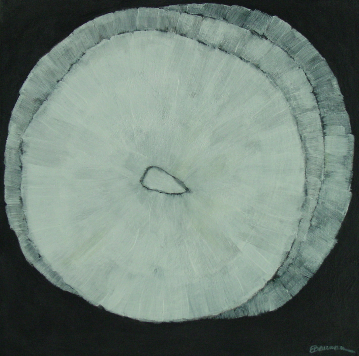 White rose abstract - Original Painting by Elizabeth Bauman