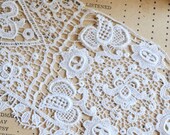White Victorian Schiffli Chemical Lace Wide Cotton Edging Fancy Floral Dolls