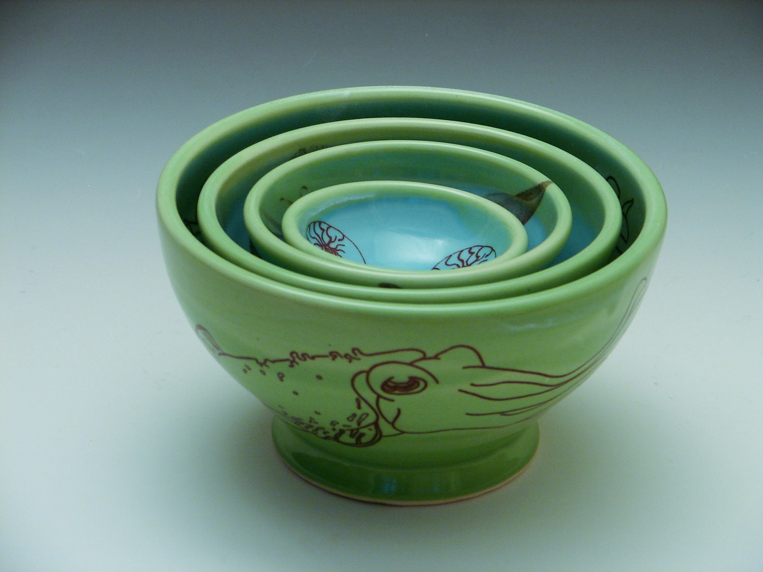 Cephalopod Nesting Bowl Set/ pottery