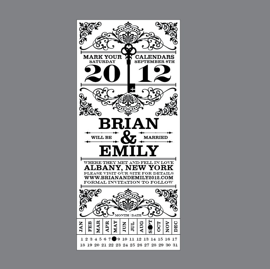 Vintage Victorian Edwardian Antique Key Ticket Wedding Save the Date with address label