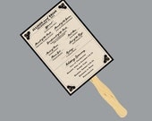Vintage Antique Edwardian Victorian Train Ticket Wedding Fan Program fan favor