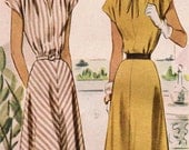 1940s McCall 7215 Vintage Sewing Pattern Misses' Dress Size 12 Bust 30