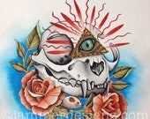 Cat Skull and Mouse