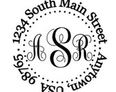 Self Inking Address Stamp - Style: Monogram Round