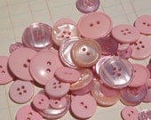 Pink Buttons Assorted Round - Sewing Embellishments - 100 Buttons - Sweetpea