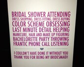 Bridesmaid Thank you Cards