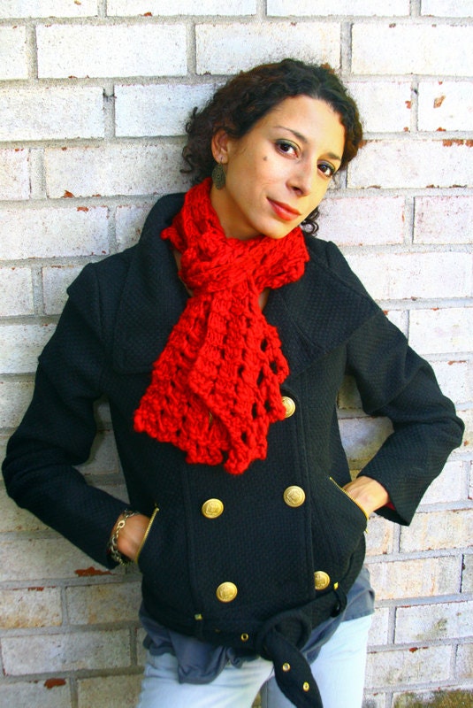 Knitting Pattern- Chunky Lace Knit Scarf