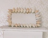 Dollhouse Miniature Shell Embellished Mirror Beach Seashells Shore White One Inch Scale