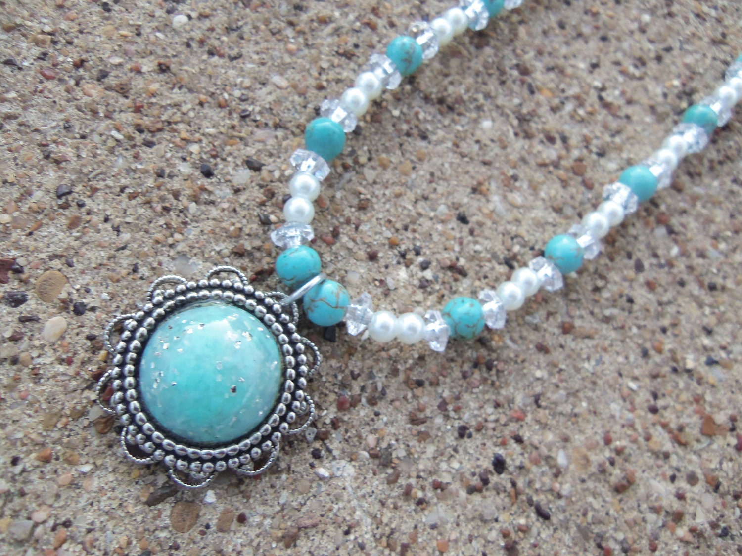 Pearls and Turquoise Necklace
