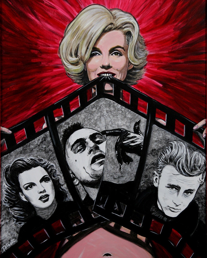 MARILYN MONROE Signed Canvas HOLLYWOOD Print by David Russell Talbott