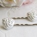 White Heart Hair Pins