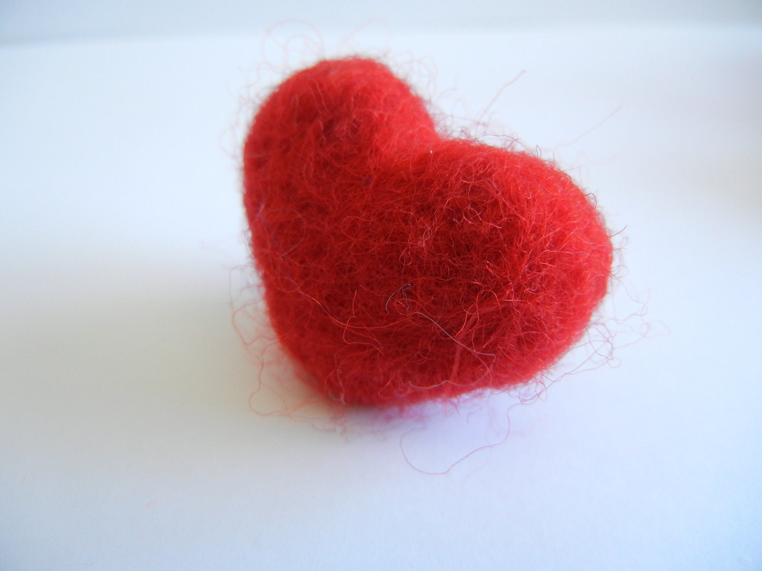 Crimson Red Heart, Needle Felted Brooch, Ruby Red Heart Pin, I Wear My Heart On My Sleeve