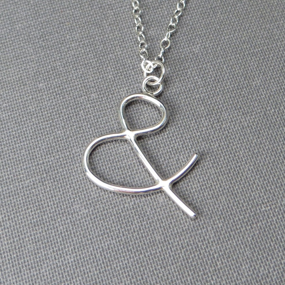 Sterling Silver Necklace - Ampersand Necklace - Simple Modern Minimal Necklace