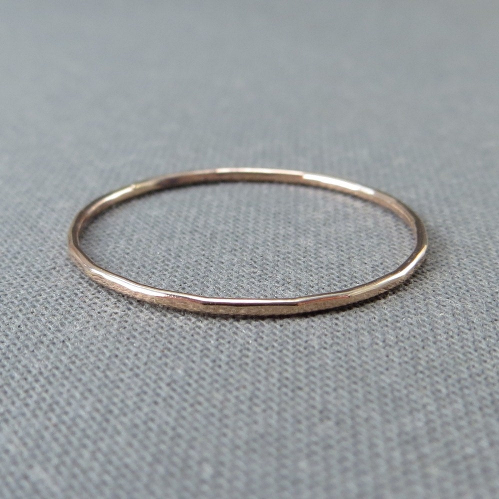Rose Gold Filled Stackable Ring - Super Slim - 1 Ring - Simple Modern Minimal Rings