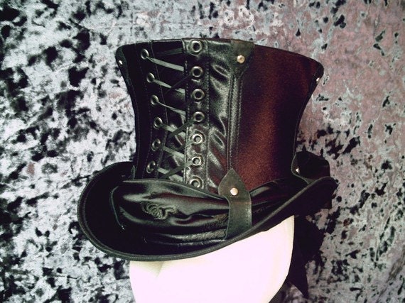SALE - Black Adder Lace-Up Top Hat