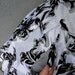 Pleated Knee Length Skirt Silver And Black Velvet Flocked Taffeta 50s Style With Side Pockets