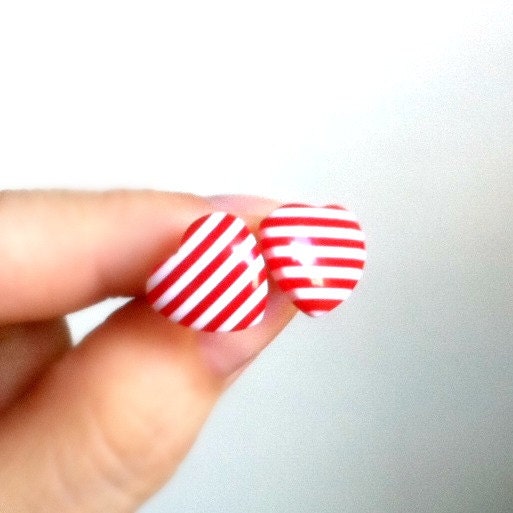 Striped Heart Earrings