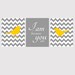 Chevron nursery art wedding anniversary baby - set of three - yellow and gray - birds - 8x10 on A4