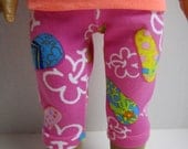 American Girl Doll Crop Leggings in Pink Flip Flop Print by Crazy For Hue