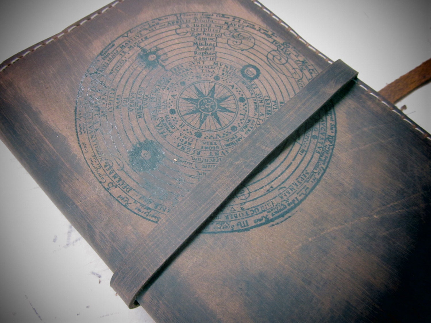 Leather journal or sketchbook featuring free personalization zodiac