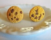 Chocolate Chip Cookie Food Earrings - Miniature Food Jewelry
