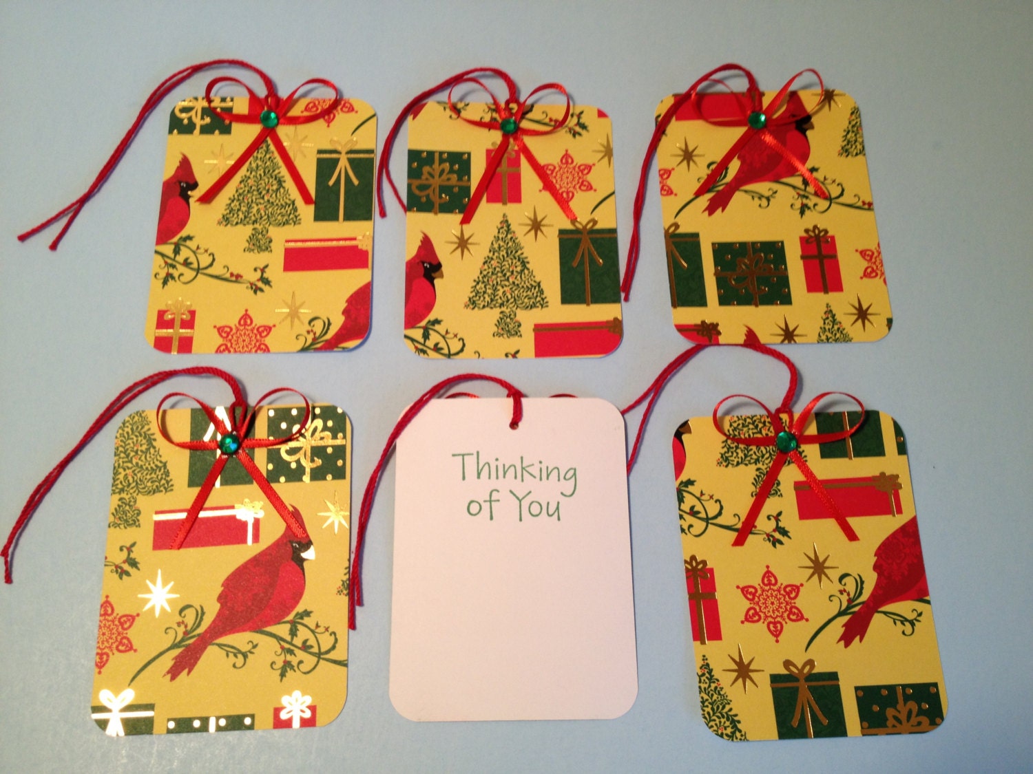 Holiday Gift Tags, Christmas, Gift Wrap, Wrapping Paper, Scrapbooking, Holiday Cottage, Package Embellishments, Assemblage, Ribbon Tags