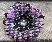 Harlequin - Gothic Flower Clip - Pink Black n White-  Original Design -Perfect for the Uncommon Lady - Ready to ship