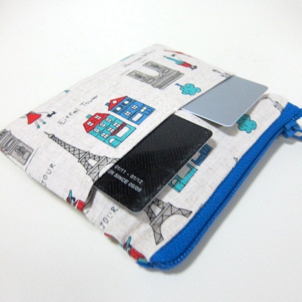 SALE 15 dollars - Multi-purpose zippy pouch - Paris landmark