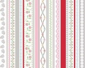 Polka Dot Stripe in Pink by Lori Holt for Riley Blake - 1 YARD Fabric