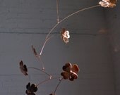 Copper Mobile Art - Dogwood Blossom Handmade Mobile - Wall Hanging Mobile