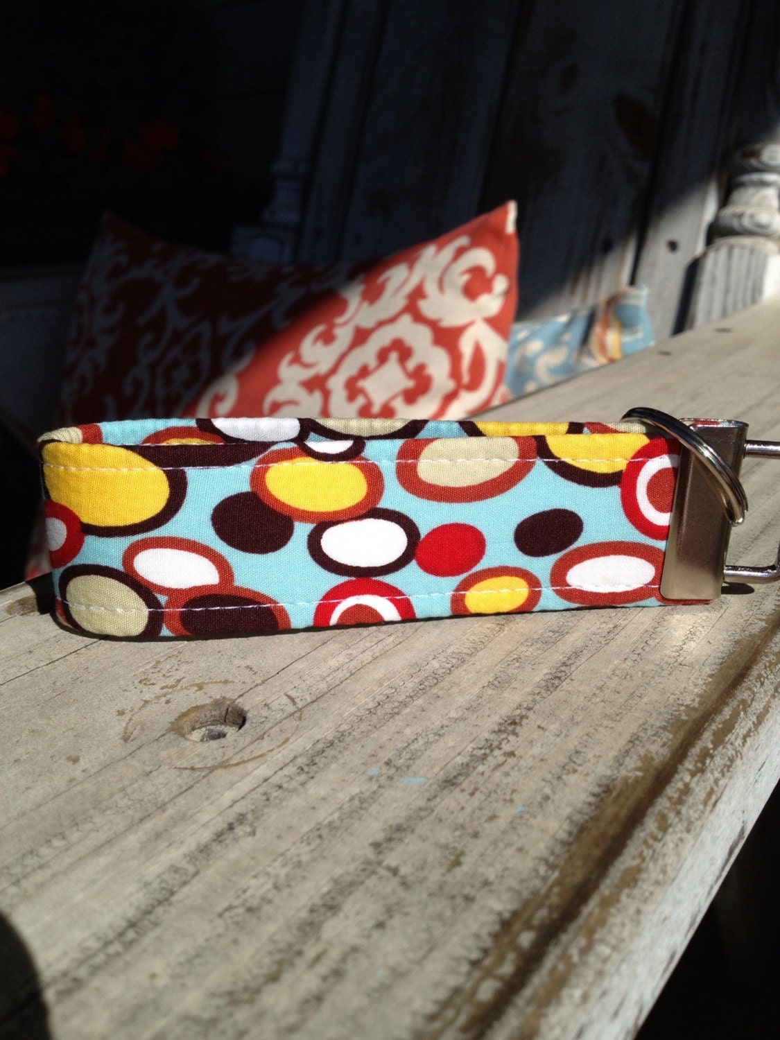 Key Fob - Keylette - Wristlet - Fabric Keychain - Key Ring - Mingle Dot
