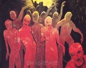 Zombie Portrait Dead End living dead silhouette dark fantasy humor horror art Poster 11 x 14 signed