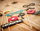 Censored Photobooth Props - Perfect Party Set On A Stick