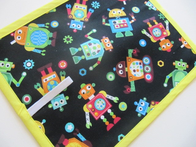 Robots TRAVEL chalkboard mat placemat (a)