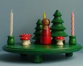 Birthday Party Wooden Cake Topper - Wooden Woodland Fairy, 2" Peg Doll / Waldorf