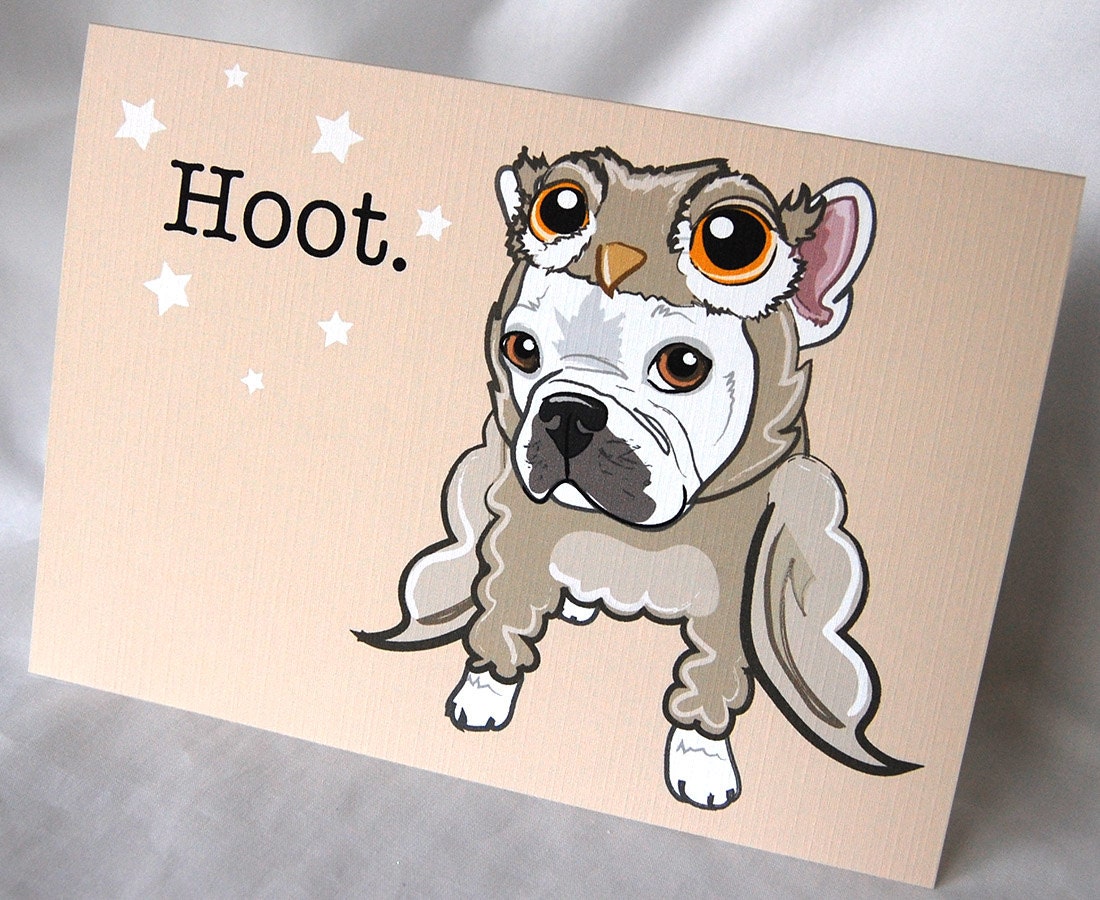 Lil Owl Frenchie Greeting Card